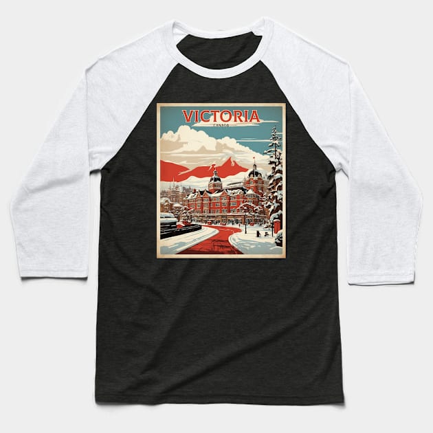 Victoria Canada Vintage Poster Tourism Baseball T-Shirt by TravelersGems